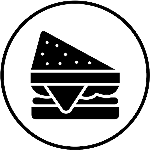 Diseño vectorial estilo Deli estilo sándwich estilo icono
