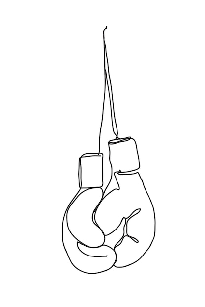 diseño vectorial de estilo de dibujo de guantes de boxeo