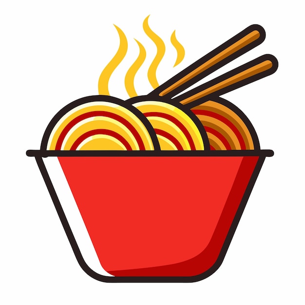 Diseño vectorial de estilo de dibujos animados de clipart de fideos