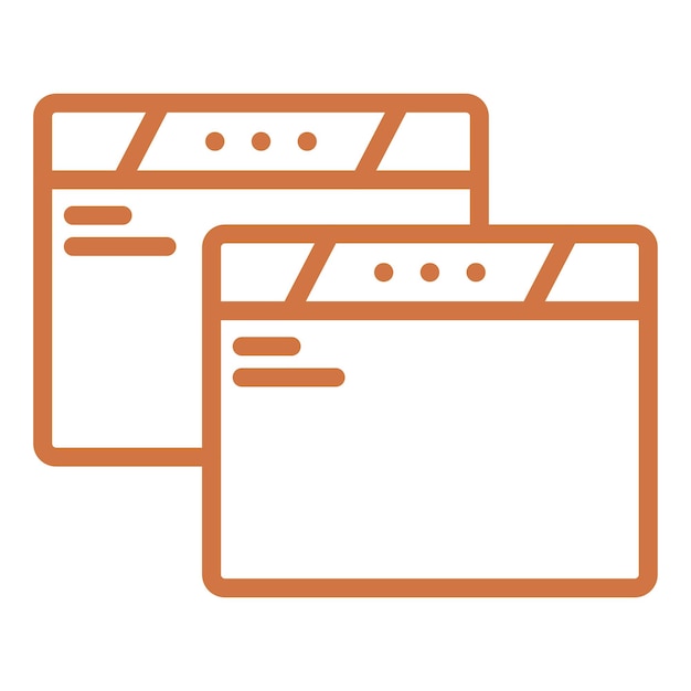 Diseño vectorial Estilo duplicado del icono del navegador