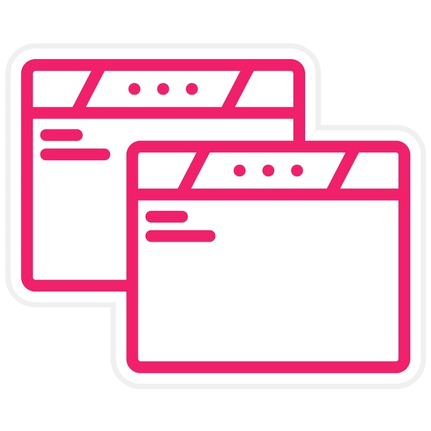 Diseño vectorial Estilo duplicado del icono del navegador