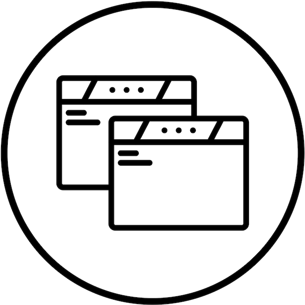 Diseño vectorial Estilo duplicado del icono del navegador