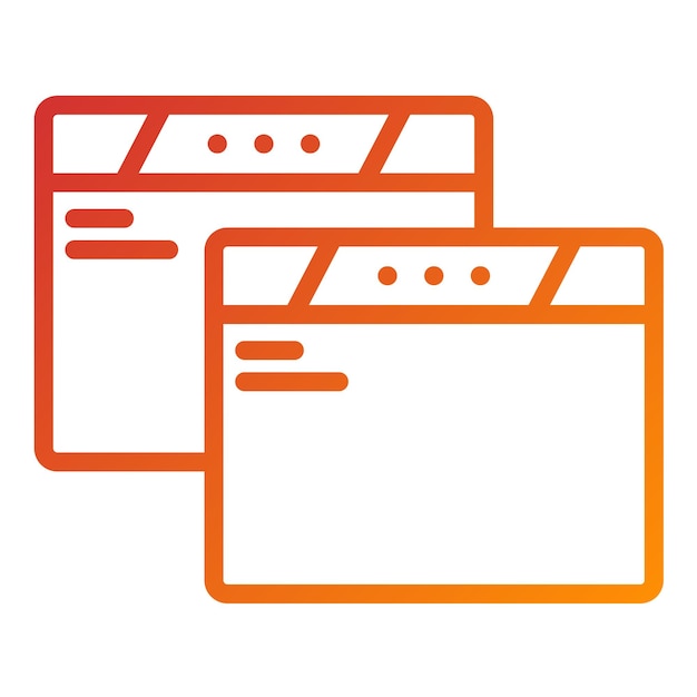 Diseño vectorial Estilo duplicado del icono del navegador