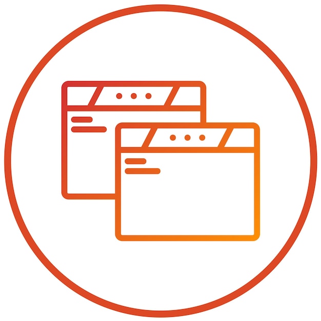Diseño vectorial Estilo duplicado del icono del navegador