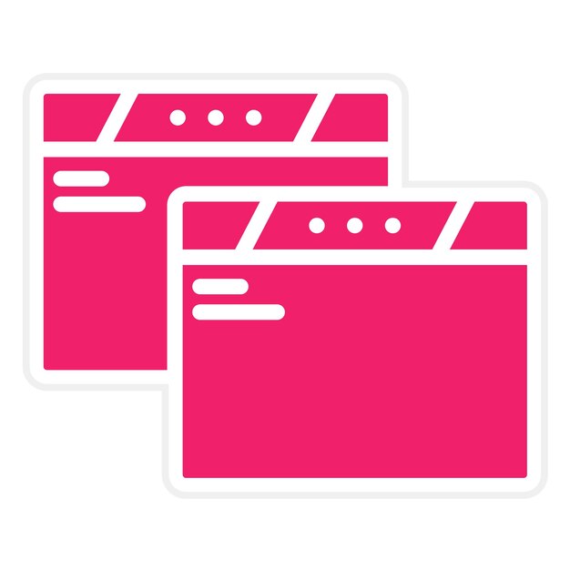 Diseño vectorial Estilo duplicado del icono del navegador