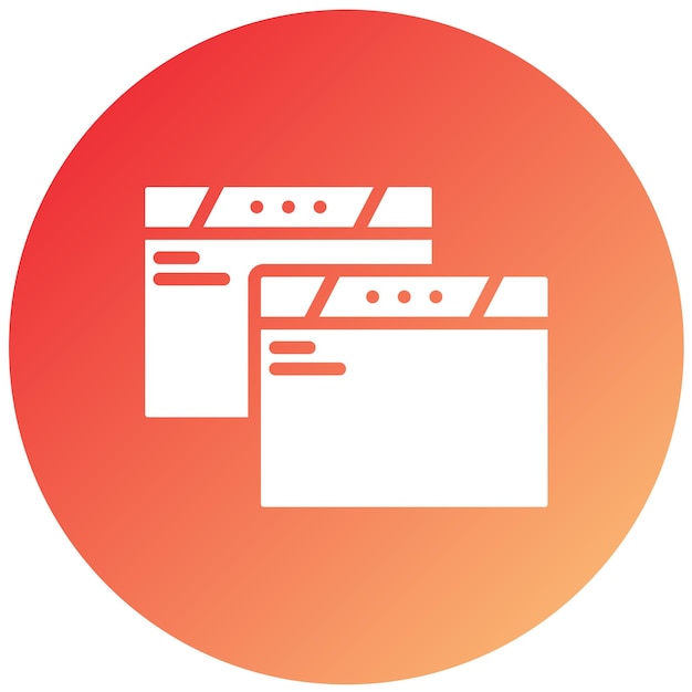 Diseño vectorial Estilo duplicado del icono del navegador