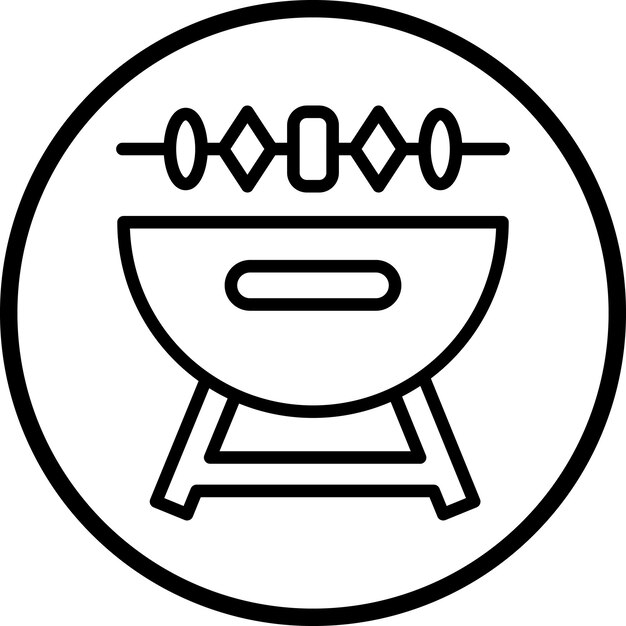 Diseño vectorial de estilo de icona de barbacoa