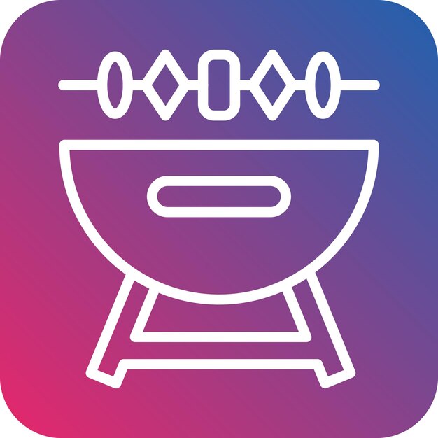 Diseño vectorial de estilo de icona de barbacoa