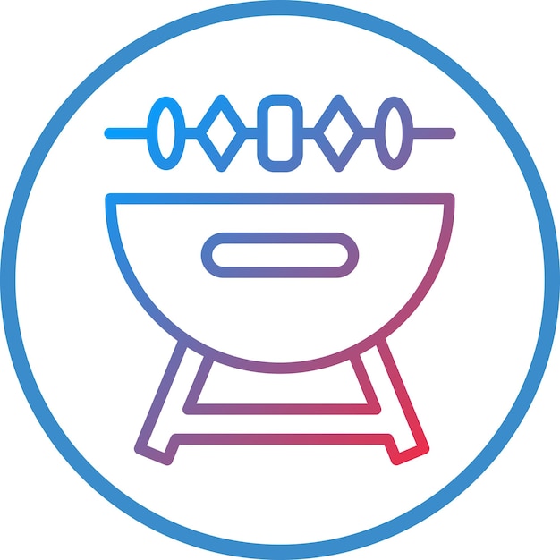 Diseño vectorial de estilo de icona de barbacoa
