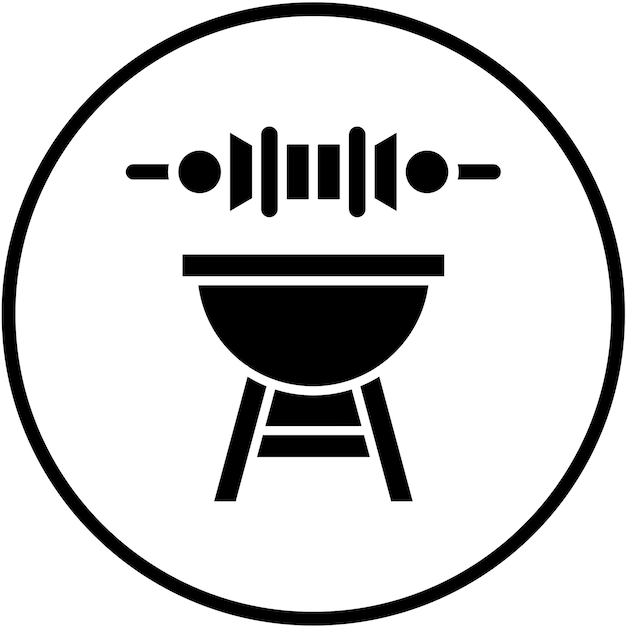 Diseño vectorial de estilo de icona de barbacoa