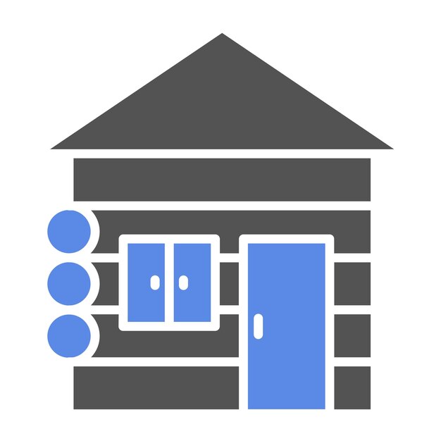 Diseño vectorial de estilo de icona de cabaña de madera
