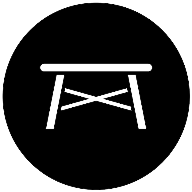 Diseño vectorial estilo de icona de mesa de café de mediados de siglo