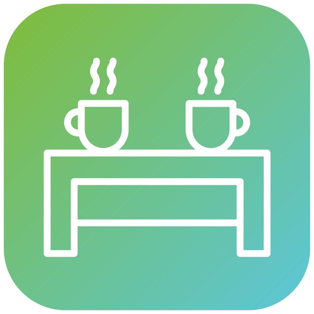 Diseño vectorial Estilo de icona de mesa de café rústica