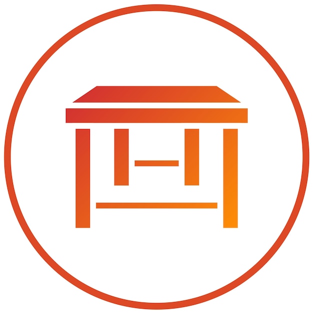 Diseño vectorial de estilo de icona de mesa de madera recuperada