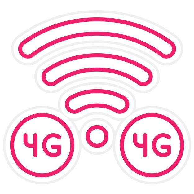 Diseño vectorial de estilo de icono 4G