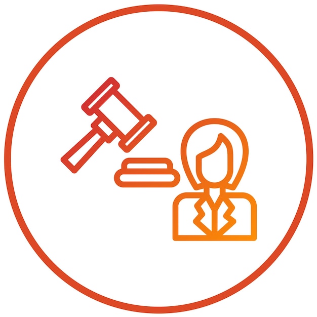 Diseño vectorial estilo de icono de abogado