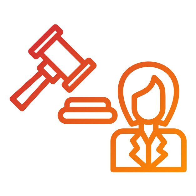 Diseño vectorial estilo de icono de abogado