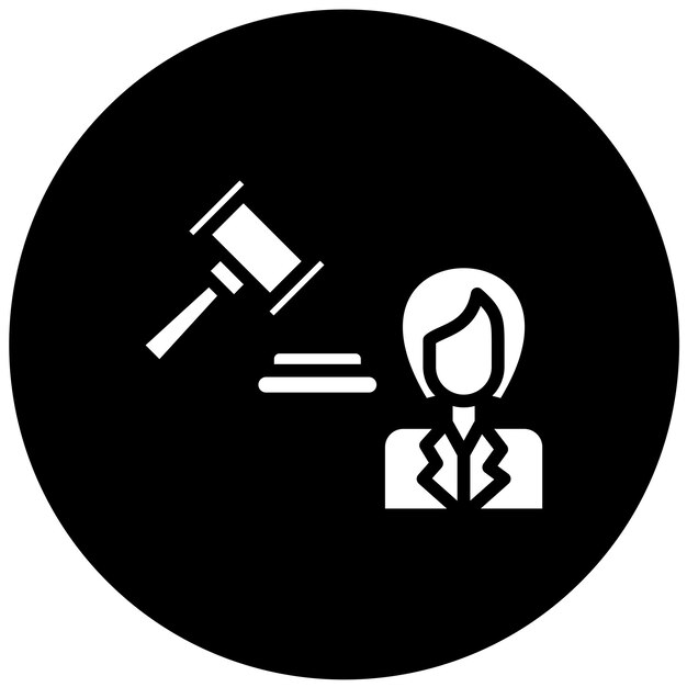 Diseño vectorial estilo de icono de abogado