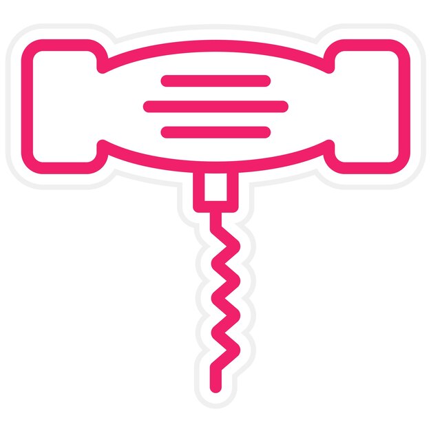 Diseño vectorial Estilo del icono del abridor de vinos