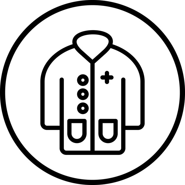 Diseño vectorial Estilo del icono del abrigo del médico