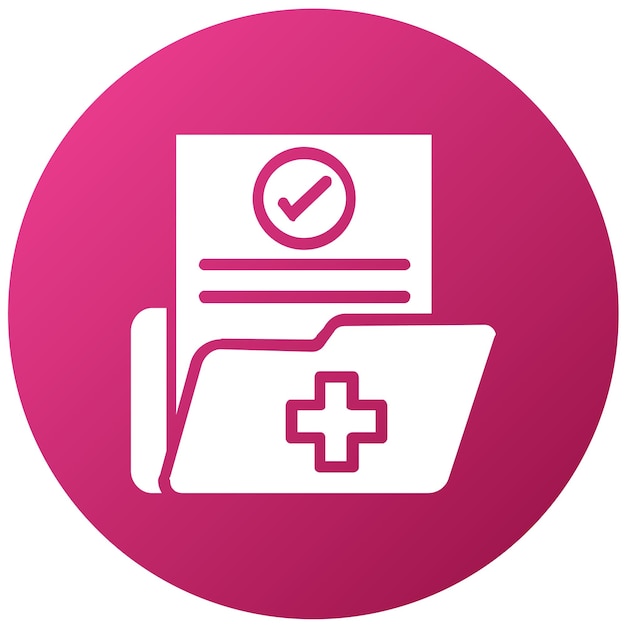 Diseño vectorial Estilo del icono de acceso a los registros médicos