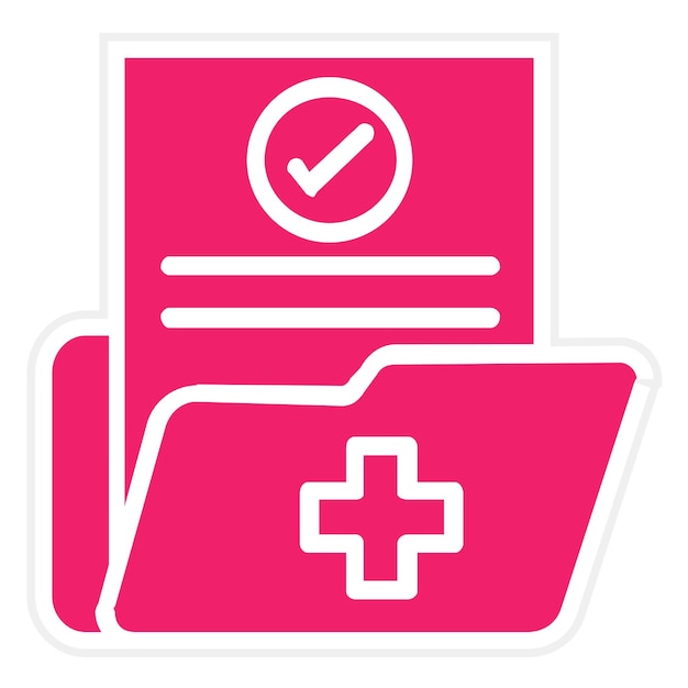 Diseño vectorial Estilo del icono de acceso a los registros médicos