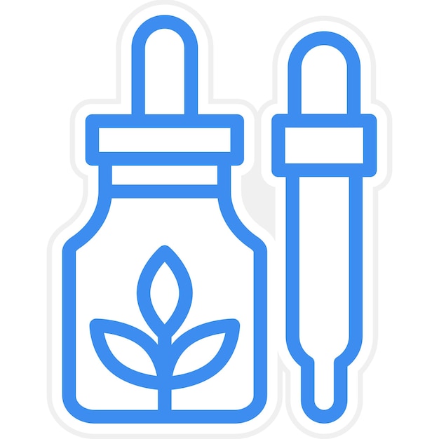 Diseño vectorial del estilo del icono del aceite de cáñamo
