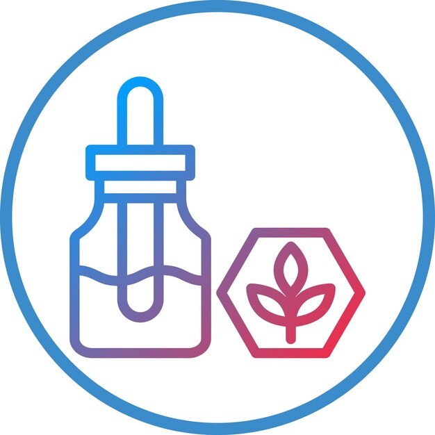 Diseño vectorial del estilo del icono del aceite de CBD