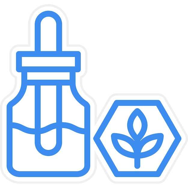 Diseño vectorial del estilo del icono del aceite de CBD