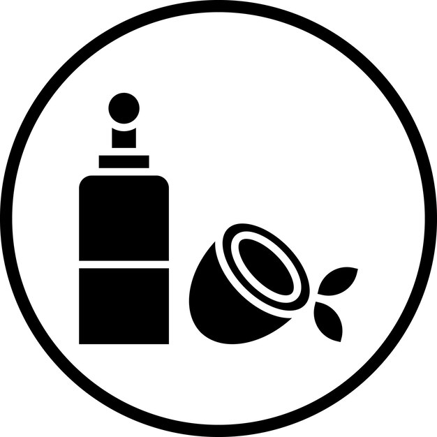 Diseño vectorial de estilo de icono de aceite de coco