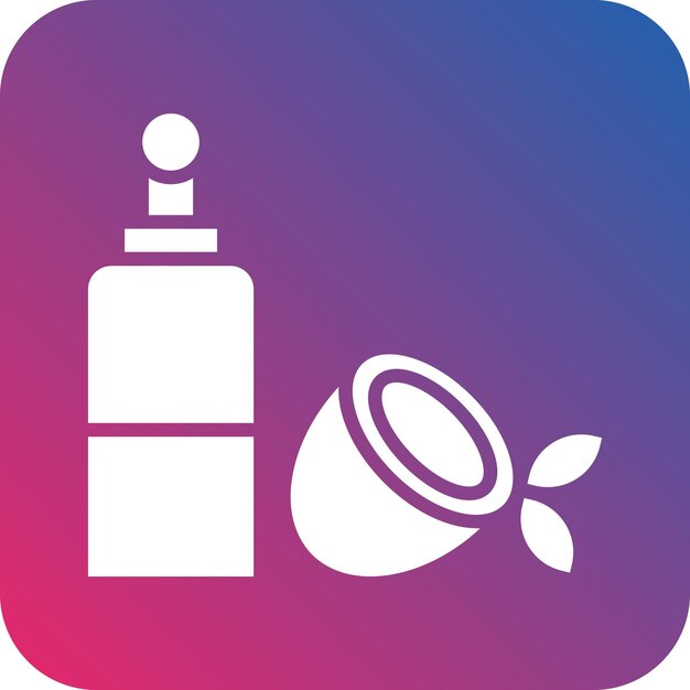 Diseño vectorial de estilo de icono de aceite de coco