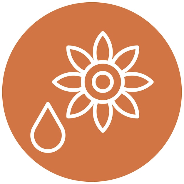 Diseño vectorial de estilo de icono de aceite de girasol