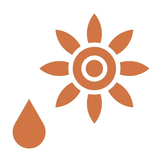 Diseño vectorial de estilo de icono de aceite de girasol