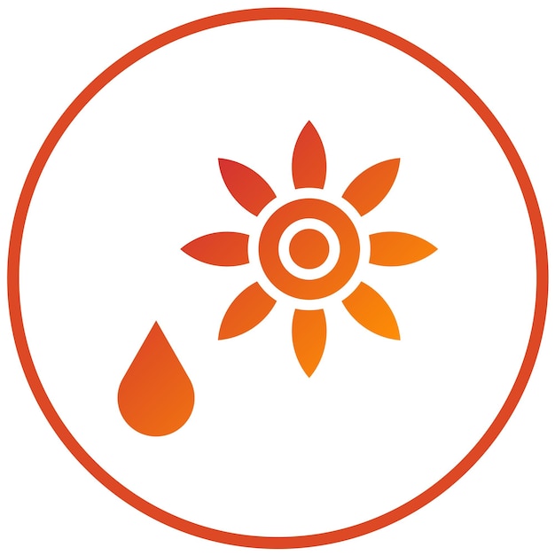 Diseño vectorial de estilo de icono de aceite de girasol