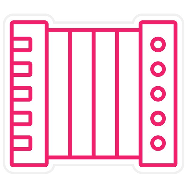 Diseño vectorial Estilo del icono del acordeón
