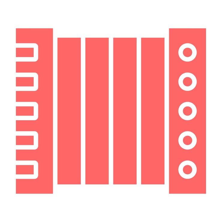 Vector diseño vectorial estilo del icono del acordeón