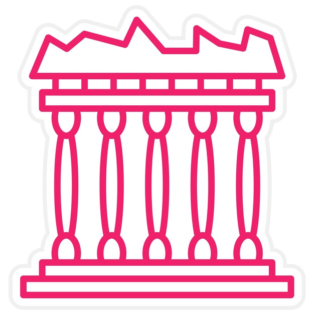 Diseño vectorial Estilo del icono de la Acrópolis