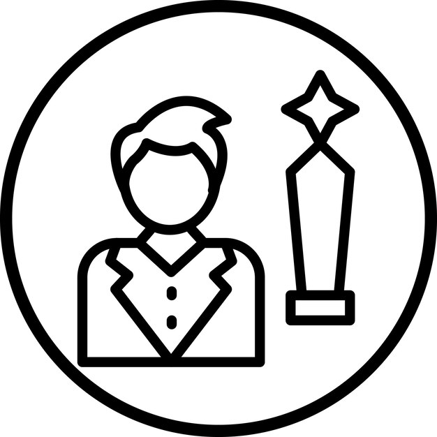 Diseño vectorial Estilo de icono del actor