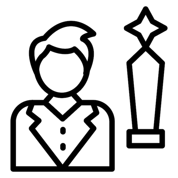 Diseño vectorial Estilo de icono del actor