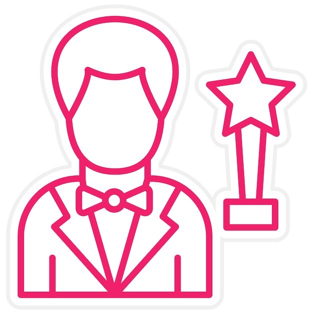 Diseño vectorial Estilo de icono del actor