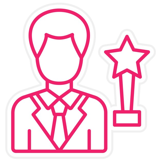 Diseño vectorial Estilo de icono del actor