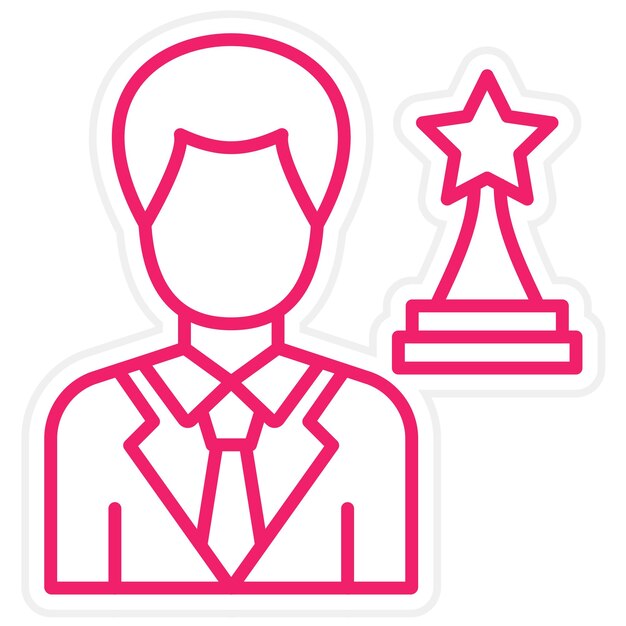 Diseño vectorial Estilo de icono del actor