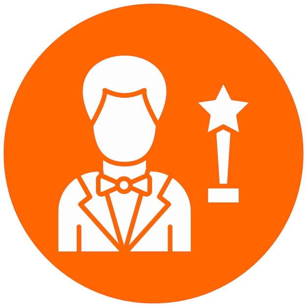 Diseño vectorial Estilo de icono del actor