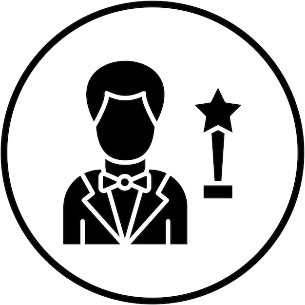 Diseño vectorial Estilo de icono del actor