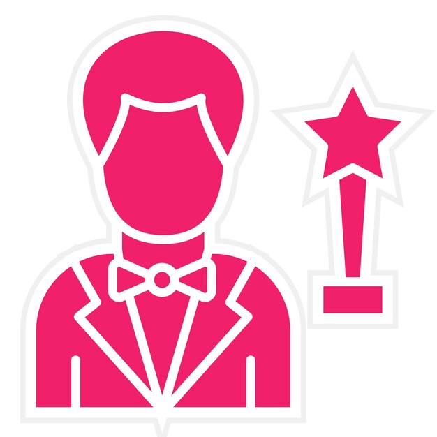 Diseño vectorial Estilo de icono del actor