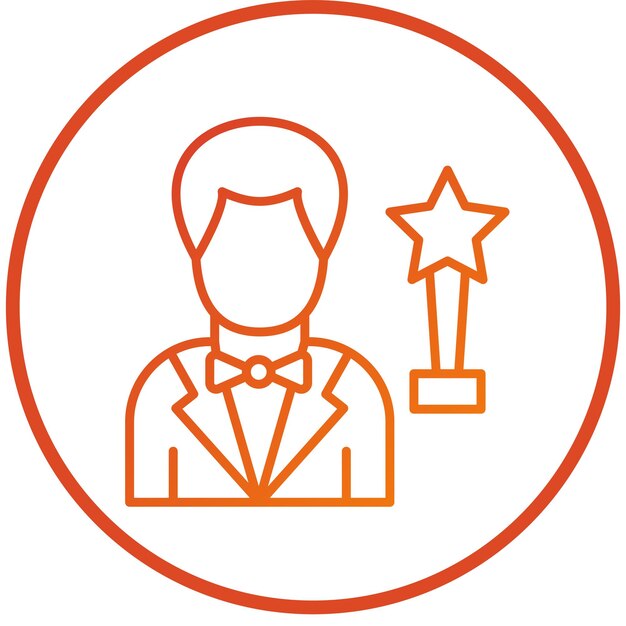 Diseño vectorial Estilo de icono del actor