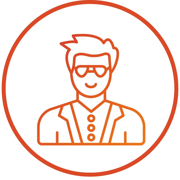 Diseño vectorial Estilo de icono del actor