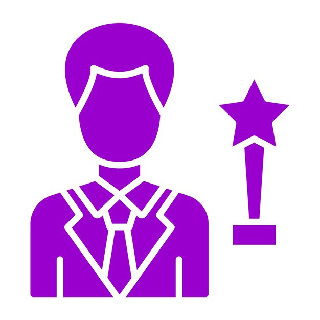 Diseño vectorial Estilo de icono del actor