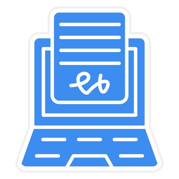 Diseño vectorial Estilo del icono del acuerdo en línea