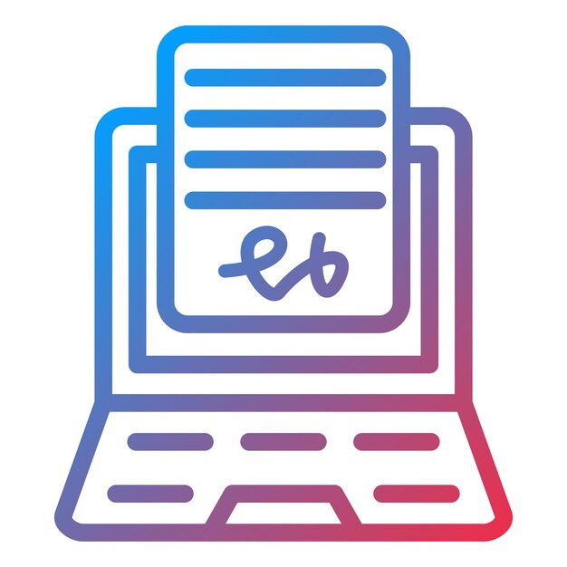 Diseño vectorial Estilo del icono del acuerdo en línea